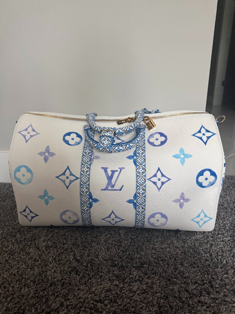BRAND NEW Louis Vuitton Monogram LV By The Pool Keepall Bandouliere 50 Blue